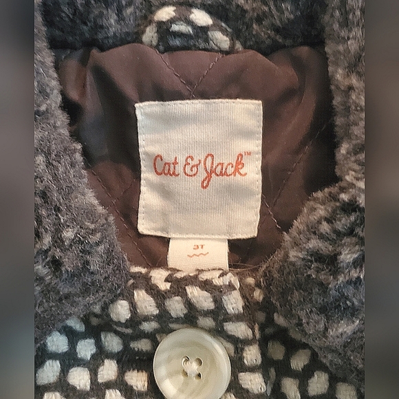 Toddler Girl's Wool Dress Coat with Faux Fur Collar - Picture 3 of 6